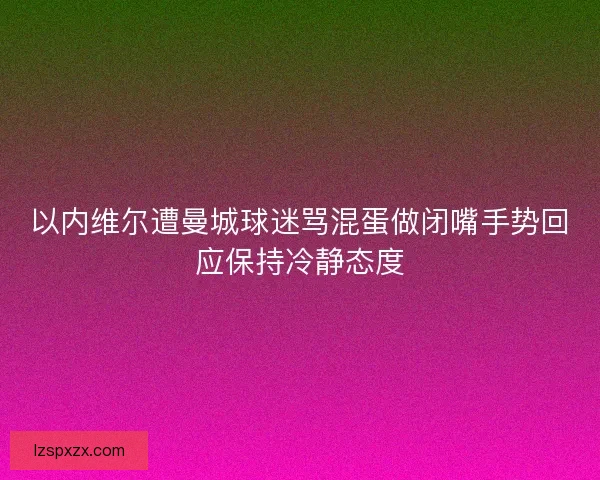 以内维尔遭曼城球迷骂混蛋做闭嘴手势回应保持冷静态度 以内维尔遭曼城球迷骂混蛋做闭嘴手势回应保持冷静态度